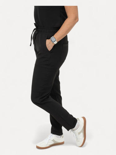 Black Cargo Scrub Pants with 10 Pockets - IRONIK Scrubs