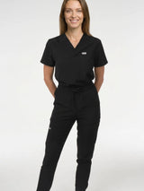 IRONIK 1 Pocket Contour Scrub Top – Black - IRONIK Scrubs