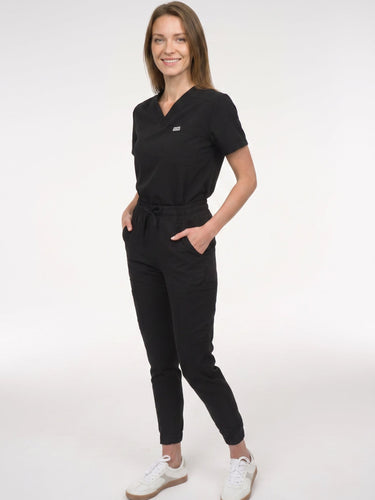 IRONIK 1 Pocket Contour Scrub Top – Black - IRONIK Scrubs