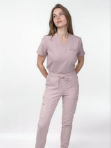 IRONIK 1 Pocket Contour Scrub Top – Blush Pink - IRONIK Scrubs