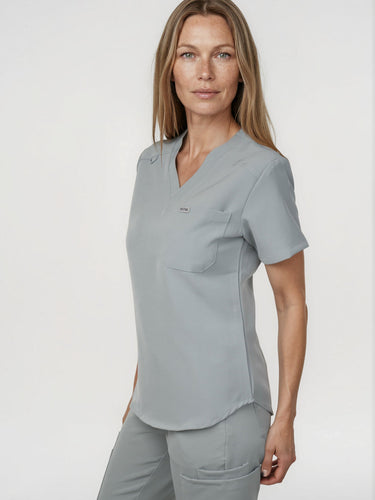 IRONIK 1 Pocket Contour Scrub Top - Seafoam Green - IRONIK Scrubs