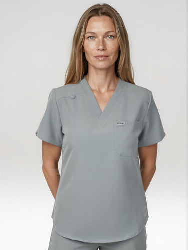 IRONIK 1 Pocket Contour Scrub Top - Seafoam Green - IRONIK Scrubs