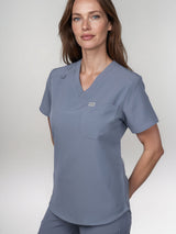 IRONIK 1 Pocket Contour Scrub Top - Twilight Sky Blue - IRONIK Scrubs