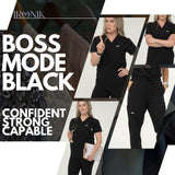 IRONIK Black Scrub Set - Top & Cargo Pants - IRONIK Scrubs