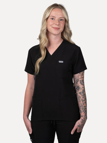 IRONIK Black Scrub Set - Top & Joggers - IRONIK Scrubs