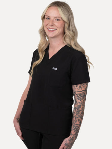 IRONIK Black Scrub Set - Top & Joggers - IRONIK Scrubs