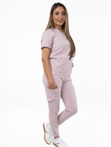 IRONIK Blush Pink Scrub Set - 3 Pocket Top & Joggers - IRONIK Scrubs
