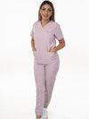 IRONIK Blush Pink Scrub Set - 3 Pocket Top & Joggers