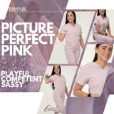 IRONIK Blush Pink Scrub Set - Top & Joggers - IRONIK Scrubs