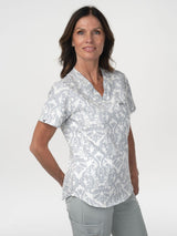 IRONIK Damask Pattern Top Scrub Set - 1 Pocket Top & Joggers - IRONIK Scrubs