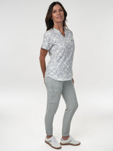 IRONIK Damask Pattern Top Scrub Set - 1 Pocket Top & Joggers - IRONIK Scrubs