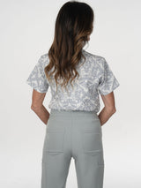 IRONIK Damask Pattern Top Scrub Set - 1 Pocket Top & Joggers - IRONIK Scrubs
