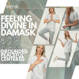 IRONIK Damask Pattern Top Scrub Set - Top & Joggers - IRONIK Scrubs