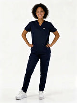 IRONIK Navy Blue Scrub Set - Top & Cargo Pants - IRONIK Scrubs