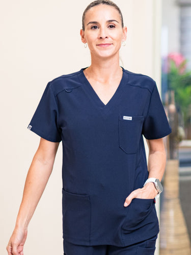 IRONIK Navy Blue Scrub Set - Top & Joggers - IRONIK Scrubs