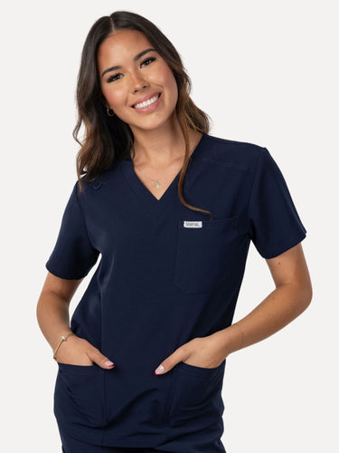 IRONIK Navy Blue Scrub Set - Top & Joggers - IRONIK Scrubs