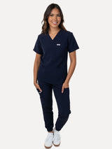 IRONIK Navy Blue Scrub Set - Top & Joggers - IRONIK Scrubs