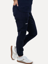 IRONIK Navy Floral Pattern Top Scrub Set - Top & Joggers - IRONIK Scrubs