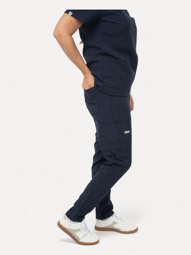 Navy Blue Cargo Scrub Pants with 10 Pockets - IRONIK Scrubs
