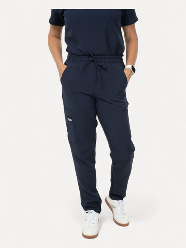 Navy Blue Cargo Scrub Pants with 10 Pockets - IRONIK Scrubs