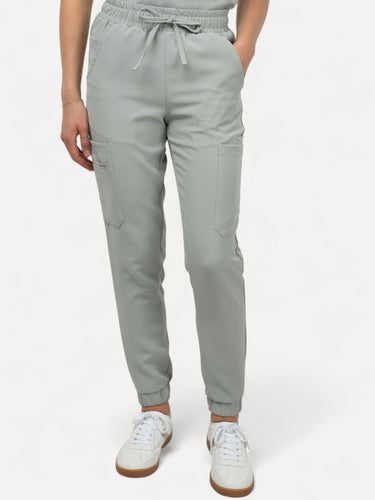Seafoam Green Women's Scrub Jogger Pants with 10 Pockets - IRONIK Scrubs