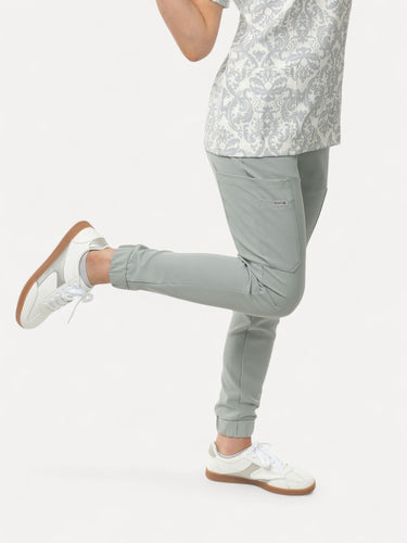 Seafoam Green Women's Scrub Jogger Pants with 10 Pockets - IRONIK Scrubs