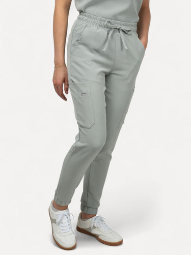 Seafoam Green Women's Scrub Jogger Pants with 10 Pockets - IRONIK Scrubs