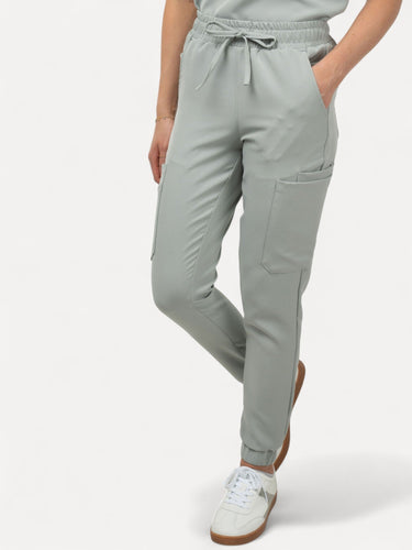 Seafoam Green Women's Scrub Jogger Pants with 10 Pockets - IRONIK Scrubs