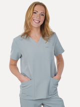 Seafoam Green Women's Scrub Top with 3 Pockets - IRONIK Scrubs