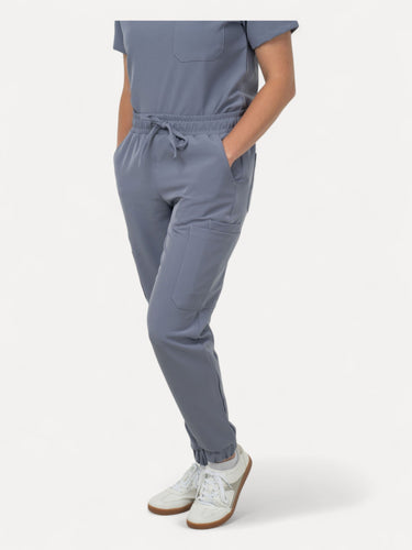 Twilight Sky Blue Women's Scrubs Jogger Pants with 10 Pockets - IRONIK Scrubs
