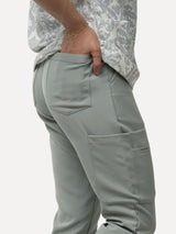 Women’s Damask Print Scrub Set – Elegant Patterned Top & Seafoam Joggers Eco - Friendly Fabric Uniform - IRONIK Scrubs