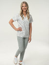 IRONIK Pulse Jogger Scrub Set with 3 Pocket Top – Damask Print