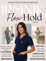 Women’s Navy Blue Scrub Set with Cargo Pants – 3 Pocket Top & 10 Pocket Pants Eco - Friendly Fabric Professional Uniform - IRONIK Scrubs
