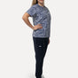 Women’s Navy Floral Scrub Set – Printed Top & Navy Joggers Eco - Friendly Stretch Fabric Uniform - IRONIK Scrubs