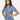 Womens Navy Scrub Top with Elegant Flower Pattern 3 Pockets - IRONIK Scrubs