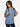 Womens Navy Scrub Top with Elegant Flower Pattern 3 Pockets - IRONIK Scrubs