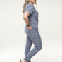 Women’s Twilight Sky Blue Scrub Set with Joggers – 3 Pocket Top & 10 Pocket Joggers Eco - Friendly Fabric Flattering Uniform - IRONIK Scrubs